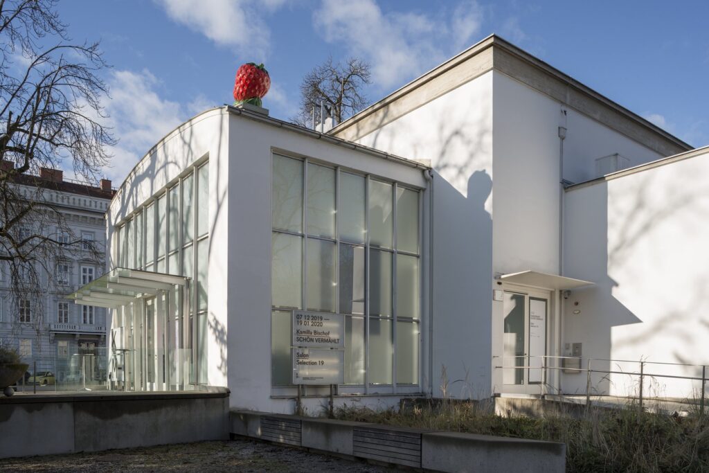 Yes, Kunststofferdbeere, SCHÖN VERMÄHLT, HALLE FÜR KUNST Steiermark, Graz, 2019